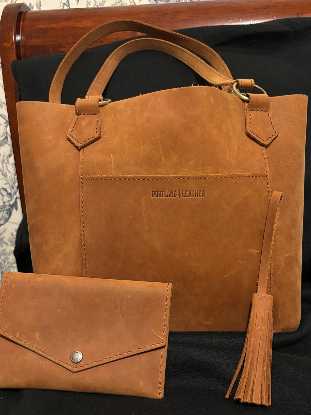 Portland Leather market tote bundle